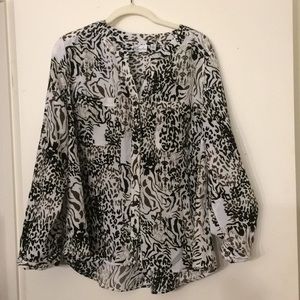 Kim Rogers woman 1X jungle print shirt